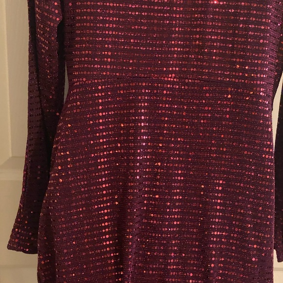 BURGUNDY METALLIC SEQUINS DRESS - SIZE 1X - Picture 5 of 9